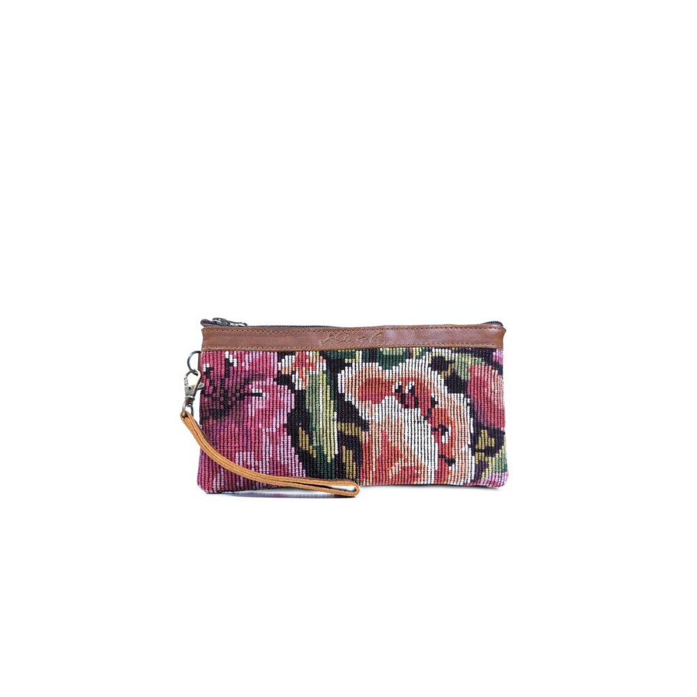 NENA & CO Bag Artisan Vintage Woven Clutch with Wrist Strap *EXCELLENT*
